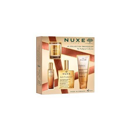 Nuxe pack huile prodieuse 100 ml+ vela + gel+ perfume